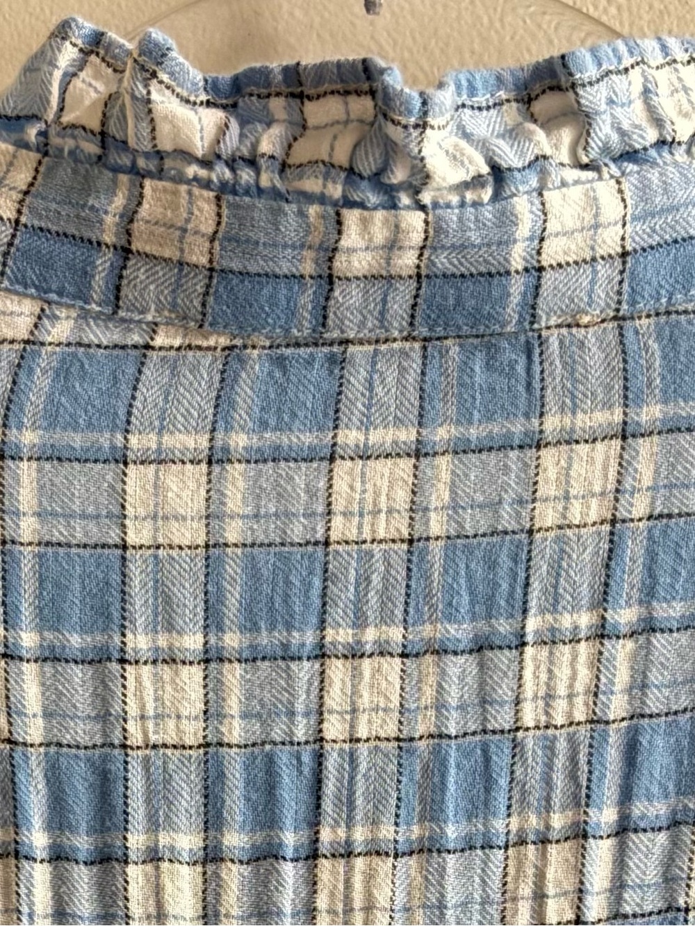 LOFT Plaid Ruffle Button Up Blouse - Picture 8 of 14